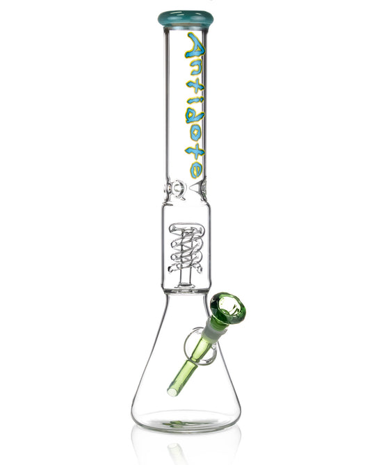 Antidote Glass 18 Inch Portal Series Beaker Bong with Helix Percolator