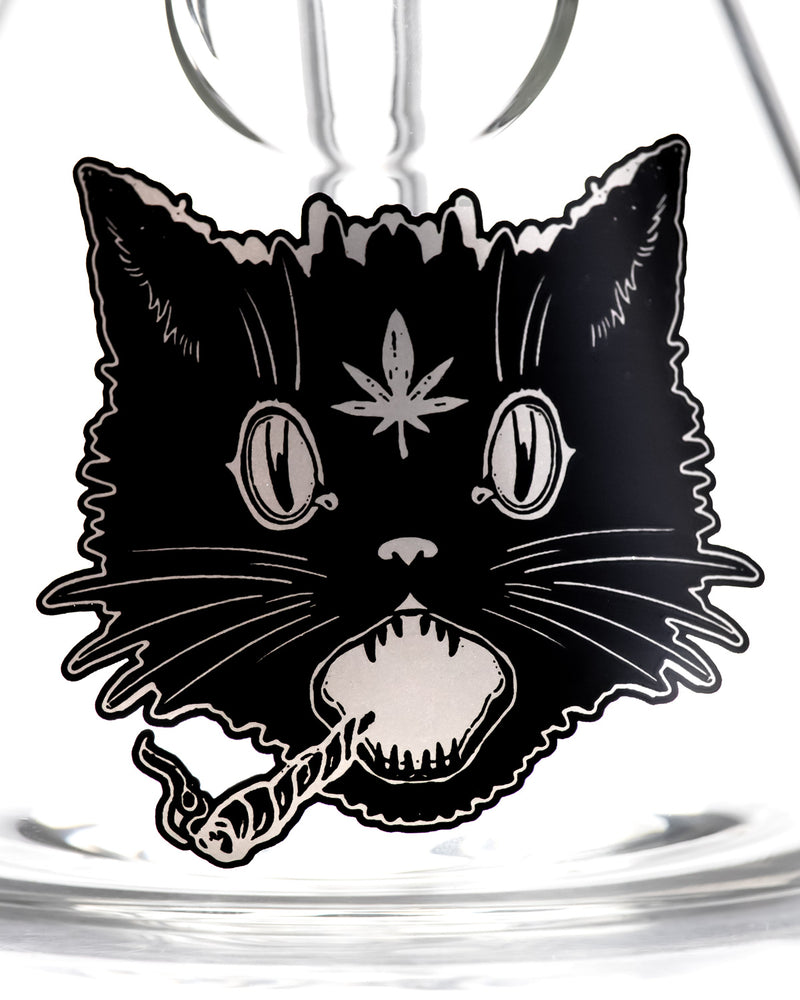 Load image into Gallery viewer, Black Cat Design in 9 Lives Beaker Bong
