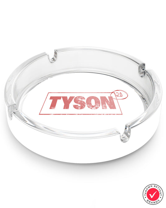 Mike Tyson clear ashtray with TYSON 2.0 logo hit